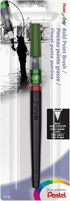 Pentel Arts Sign Pen Brush, Sepia Pigment Ink, 1 Pack, (SESP15BPSP),Black