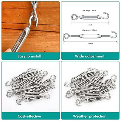 M4 Stainless Steel 304 Hook Eye Turnbuckle Wire Rope Tension Pack of 5