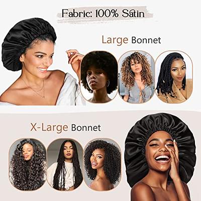 YANIBEST Silk Bonnet for Sleeping Satin Bonnet Hair Bonnets for Women and  Men Double Layer Ajustable Bonnet for Curly Braids Hair