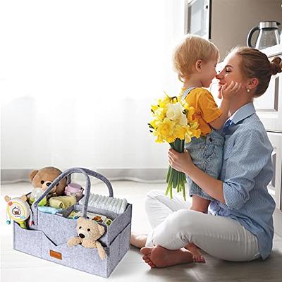 Baby Diaper Caddy Organizer for Boy or Girl Large Nursery Storage Bin  Basket Portable Holder Tote Bag for Changing Table and Car Baby Shower  Gifts