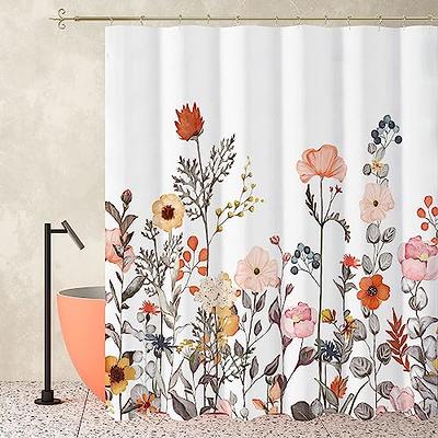 HVEST Mushroom Shower Curtain, Red Mushrooms and Strawberries on Black  Background Bathroom Shower Curtain Wild Plants Polyester Fabric Decor  Curtain with Hooks, 72X78 inch 