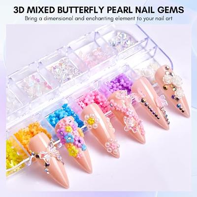 Makartt Nail Rhinestone Glue Kit, 15ml Gel Nail Glue with AB Rhinestone  Crystals 3D Nail Art