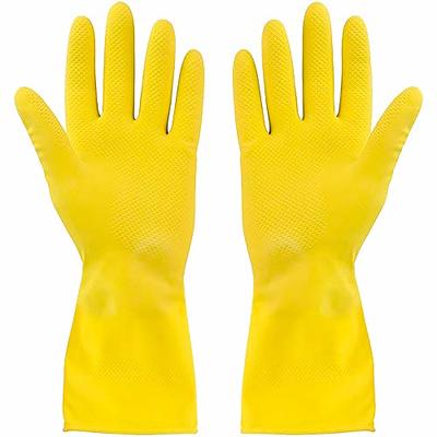 SteadMax 3 Pack Yellow Cleaning Dish Gloves, Professional Natural