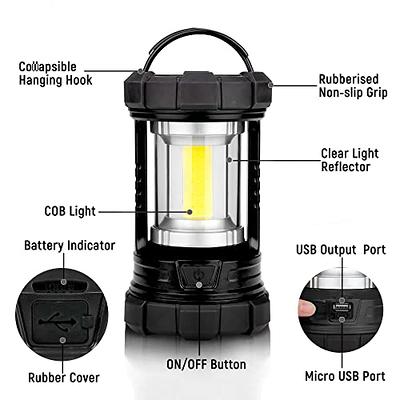 Rechargeable Camping Lantern, 3000LM 5 Light Modes Camping Light 4400  Capacity Phone Charger LED Impact-Resistant Flashlight Lantern Portable  Waterproof Hurricane Lanterns for Emergency(Black) - Yahoo Shopping