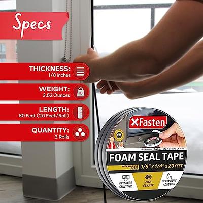 Dualplex Neoprene Foam Strip Roll , 3 Wide x 10' Long 1/4 Thick, Weather  Seal High Density Stripping with Adhesive Backing