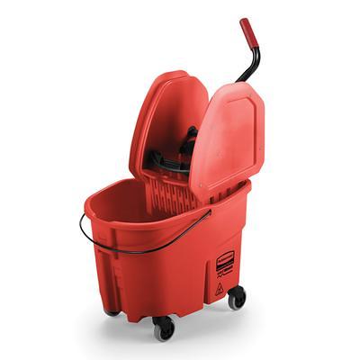 Rubbermaid FG757888 RED 35 qt WaveBrake Mop Bucket Combo - Down Press  Wringer, Plastic, Red, 35 Quart, Down-Press Wringer Mop Bucket & Wringer -  Yahoo Shopping