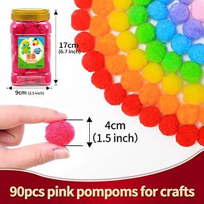 Praisebank Pink Pom poms, 90pcs, 1.5inch/4cm, Pom Poms for Arts and Crafts,  Pom Pom Balls in jar,Pom Poms for Crafts. - Yahoo Shopping