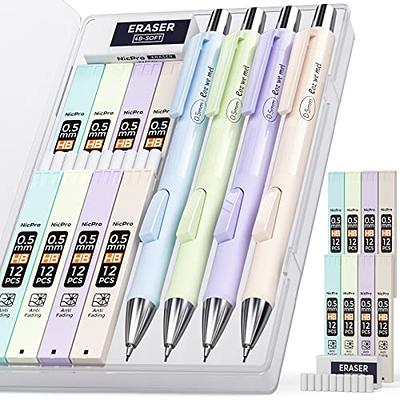 Nicpro Pastel Mechanical Pencil Set, 6 PCS Cute Aesthetic Mechanical P