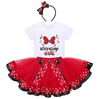 IBTOM CASTLE Polka Dot Dress for Girl Princess Christmas Party Gown Ear  Headband Halloween Outfits Set Birthday Tutu Dress : : Toys & Games