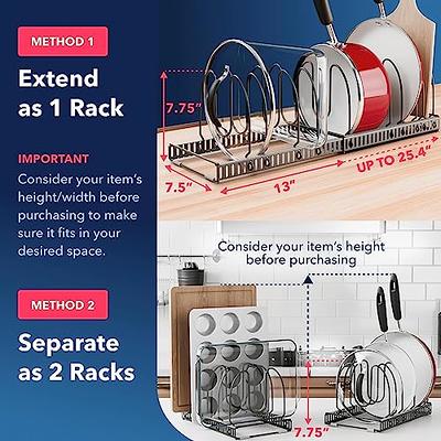 ETECHMART 3 IN 1 Pot Rack Wall Mounted with 2PCS Pan Lid Racks, 30 Inch  Hanging Storage Shelf, Detachable Rail Hanger with 10 Hooks, Heavy Duty