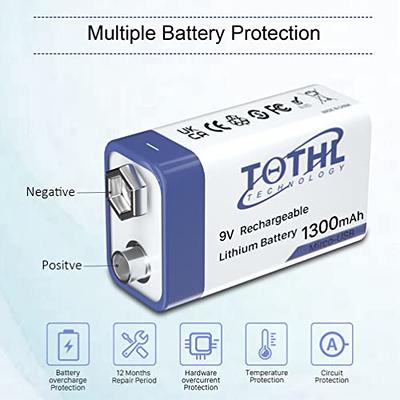 TQTHL 9V Rechargeable Batteries,9V Lithium Battery High Capacity 1300mAh(11700mAh),with  2 in 1 USB Charging Cable for Smoke Alarms, Multimeters, Microphones,  Toys,Guitar and More (2 Count) - Yahoo Shopping