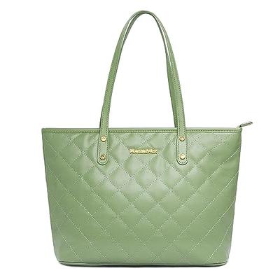  Quilted Leather Tote Bag for Women Large Shoulder