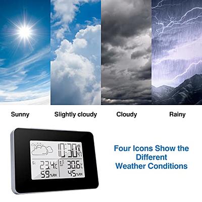 LIORQUE Weather Station Wireless Indoor Outdoor, Digital Weather  Thermometer, Temperature, Air Pressure, Humidity Monitor, Weather Forecast  with LCD Backlight, Alarm Clock with Outdoor Sensor - Yahoo Shopping