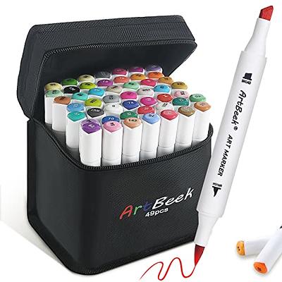 52 Colors Alcohol Brush Tip Chisel Sketch Art Marker Pen Dual Tip+Carrying  Bag