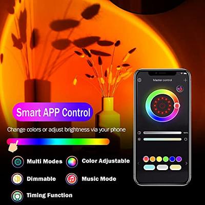 Sunset Lamp Projection with Remote & Phone APP Control RGB Multiple Colors  Sunset Light Projector Color Changing LED Night Light for Bedroom/Living