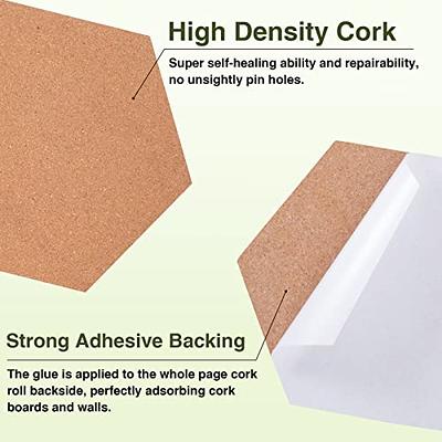 Cork Board Tiles 17x8 - 1/2 Thick Bulletin Board Mini Wall with 50 Push  Pins,Strong Self Adhesive Backing - 6 Pack