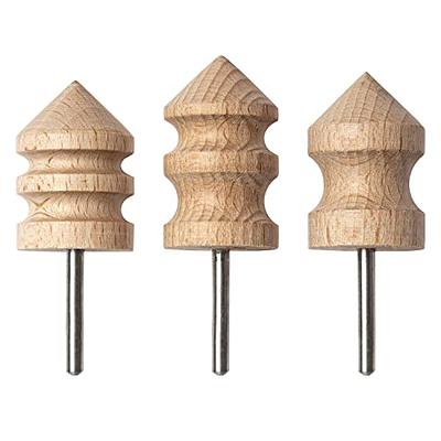 3pcs Wood Leather Slicker, Wooden Leather Edge Burnisher Bits