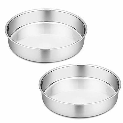 P&P CHEF Stainless Steel Toaster Oven Pan Set of 2, 10.5 Inch Small Toaster  Baking Pans for roasting and serving, Smooth Edges & Mirror Finished