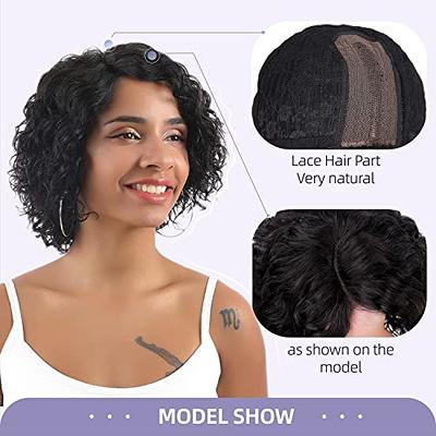 6 Deep Wave Headband Wigs for Black Women Pixie Cut Brazilian Virgin Human  Hair 