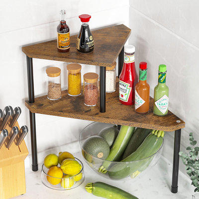 NEX 2-Tier Spice Rack Countertop Shelf for Kitchen Spice Jars