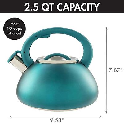 Primula Avalon Whistling Stovetop Tea Kettle Food Grade Wide Mouth, Fast to  Boil, Cool Touch Handle, 2.5-Quart, Brushed Stainless Steel