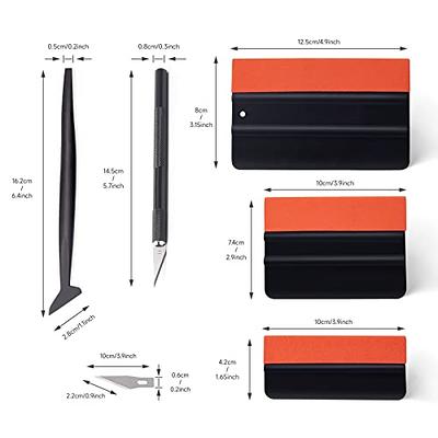 FOSHIO 3 Pack Suede Felt Squeegee Different Size Car Wrap Kit