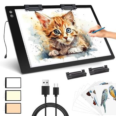  A4 Rechargeable Light Pad with Carry Bag, KOBAIBAN Wireless  Magnetic Tracing Light Box, 5-Level Brightness LED Light Tablet Board,  Cordless Battery Powered Light Drawing Table for DIY Diamond Painting