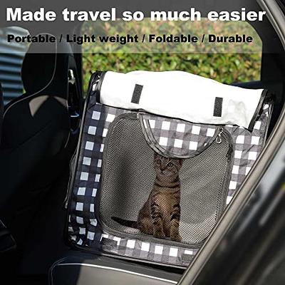 Portable Travel Foldable Cat Carrier Bag - Soft & Durable With Lid