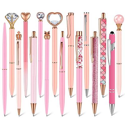  WEMATE Pink Pens, 8Pcs Ballpoint Pens Set,Ballpoint Pen Bling  for Women,Girly Pens,Black & Blue Ink Ball Point Pen Gifts for Wedding  Bridesmaid Office Pink School Supplies (Pink) : Office Products