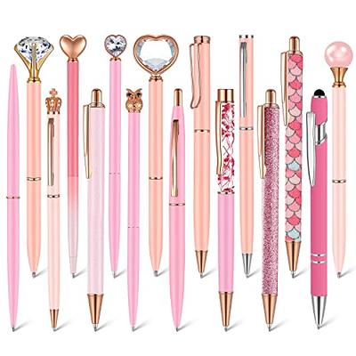 Colarr 16 Pcs Ballpoint Pens Set Metal Crystal Diamond Pen Glitter Pens for  Journaling Pretty Cute Pens Black Ink Retractable Fancy Pens Gifts for