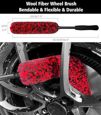 Wheel Brush, Soft Microfiber Metal Free Rim and Wheel Brushes Kit, Washing  Tool