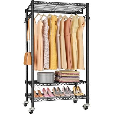 Free-Standing Closet Organizer with Storage Box & Side Hook Portable  Garment Rack with 6 Shelves and Hanging Rod - Yahoo Shopping