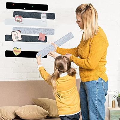  8Pcs Felt Pin Board Bar Strips, Self-Adhesive Bulletin Board  Strips with 50 Pushpins, No Damage for Wall, Felt Cork Board Strips for  Paste Notes, Photos, Schedules as Classroom Office Home