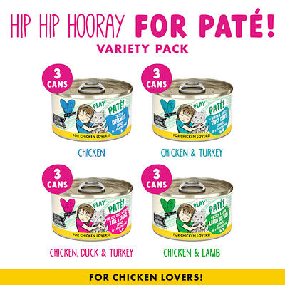 Weruva BFF PLAY Checkmate Chicken Dinner in a Hydrating Puree Pate Wet Cat  Food, (12) 2.8 oz Cans