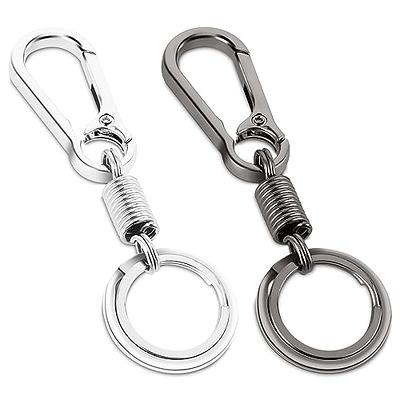 2 Pack Metal Keychain Carabiner Clip Key Ring Holder for Car Keys Purse  Finder