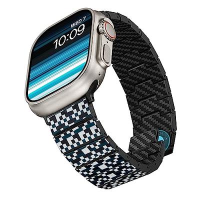 PITAKA Apple Apple Mosaic Yahoo Modern Shopping - Compatible Watch Carbon Fiber 100% Apple - Watch Band, Band Watch with Ultra/8/7/6/SE/5/4/3/2/1, Adjustable Ultra
