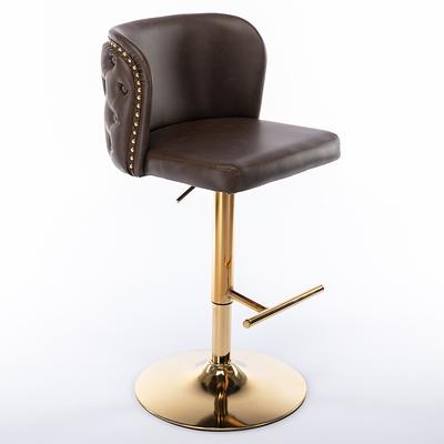 Origin 21 Black 29.9-in H Bar height Upholstered Metal Bar Stool Back in  the Bar Stools department at