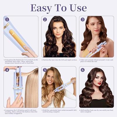 NOVUS Waver Curling Iron Anti-Scald Hair Crimper,2 Barrel Ionic Wavy Hair  Curler for Women,1.25 inch Rapid Heating Curling Wand,4 Temp Dual Voltage