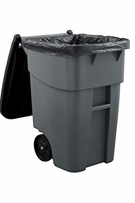 Aluf Plastics 55 Gal. Heavy-Duty Black Trash Bags for Rubbermaid