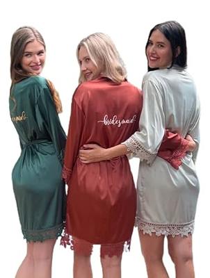 Satin Robes Bridesmaid, Customized Robes, Plus size, Bridal Robe, Wedding Robes, Birthday Party, Gift for Bride, XL / Champagne