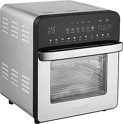 Oster Air Fryer Oven, 10-in-1 Countertop Toaster Oven Air Fryer Combo,  10.5 x 13 Fits 2 Large Pizzas, Stainless Steel