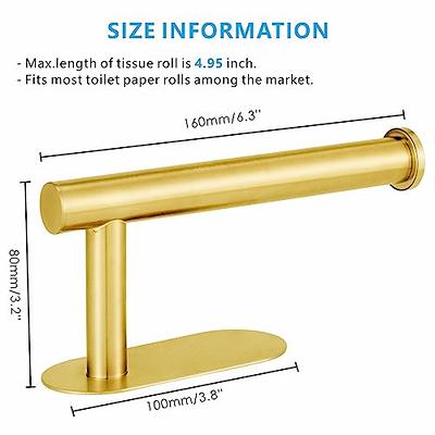 Gold Adhesive Toilet Paper Holder with Shelf, Wall Mounted Bathroom Toilet  Paper Holder, SUS 304 Stainless Steel, No Drilling