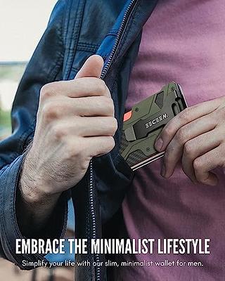  Tactical Minimalist Wallet for Men, Slim RFID-Blocking