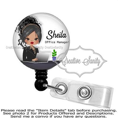 African American Business Woman, Office Manager, Social Worker, Any Job  Title, Retractable Badge Reel, Carabiner, Lanyard - Yahoo Shopping