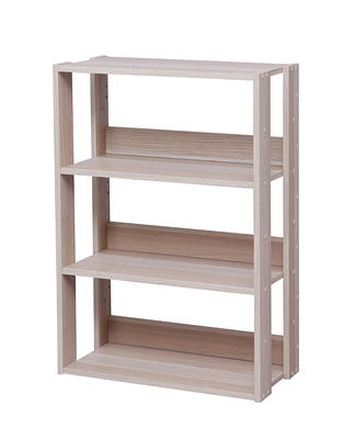 IRIS 2 Tier Wood Storage Shelf Brown/White