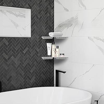 Acrylic Bathroom Shelves Bathroom Transparent Floating Shower Corner Shelf  Shower Shelves for Tile Walls Organizer Storage