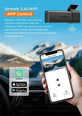 Dash Cam 4K WiFi 2160P Dash Camera for Cars, Mini Front Car Camera,  Wireless Mini Dash Cam with App, Night Vision. 24H Parking Mode, G-Sensor,  Loop