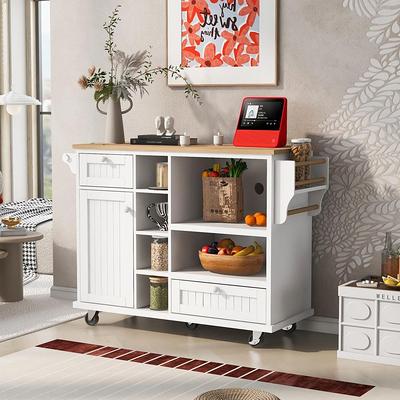 Folding Sewing Table Shelves Storage Cabinet Craft Cart With Wheels, Brown  - White - Yahoo Shopping