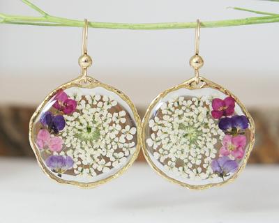 Dried Flowers Resin Jewelry