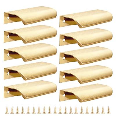 Malimali 10 Pack Gold Edge Finger Pulls for Cabinets 3.15 Kitchen